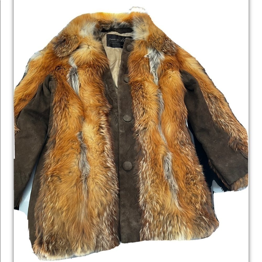 VINTAGE GENUINE FUR COAT LUXURY FURS BY MANNIS SIZE M Button Up Gorgeous - Picture 7 of 14
